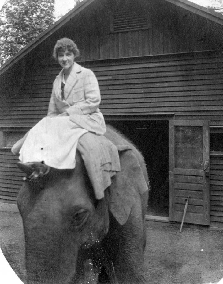 Lady sitting atop Miss Fancy